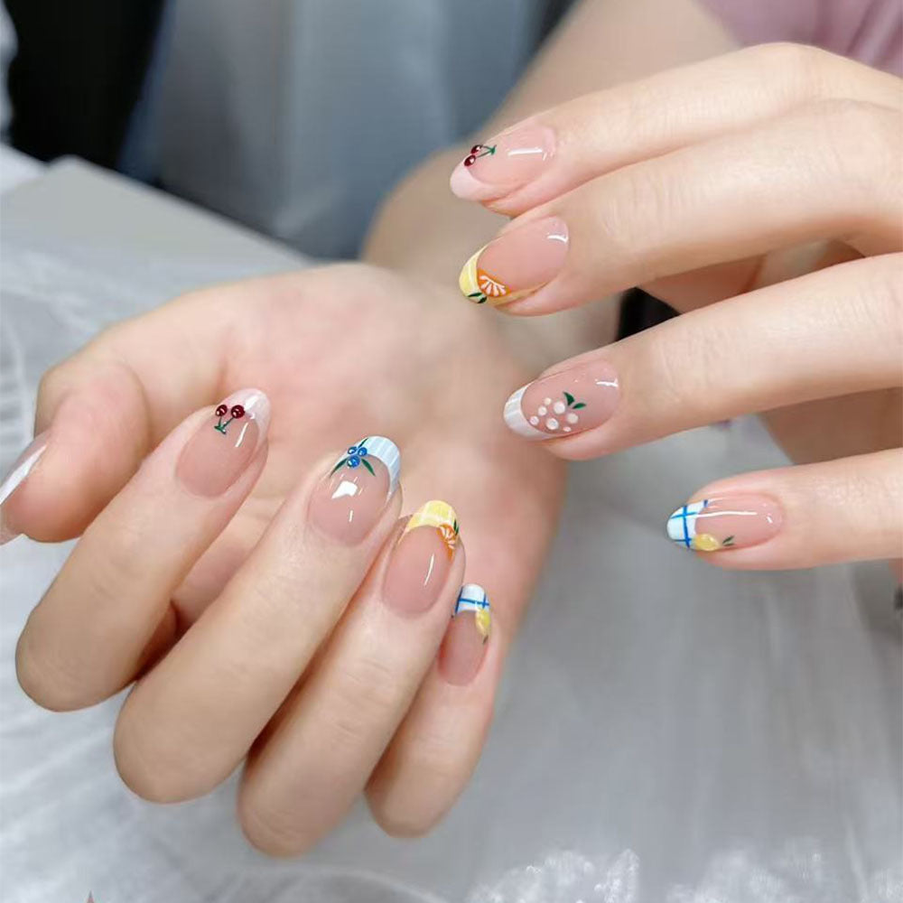Artificial nails with cheerful flower designs Kalsten