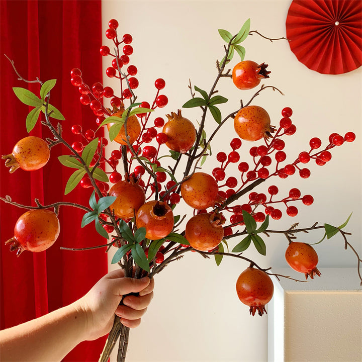 Decorative Artificial Pomegranate and Berry Arrangement