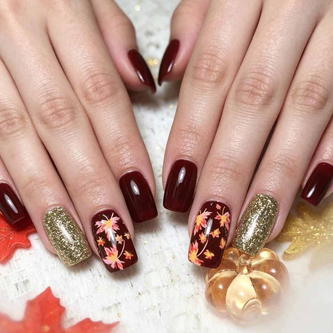 Artistic Fall-Themed Nail Art Enhancements Kalsten