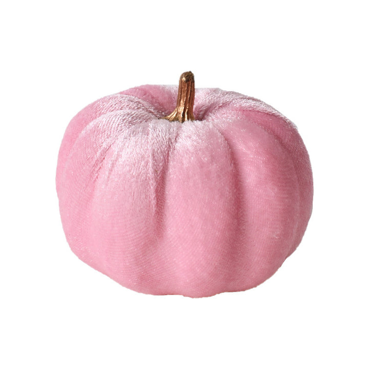 Samt-Deko Pumpkin with decorative metal stem as table ornament