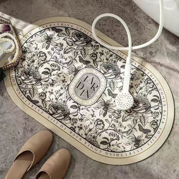 Elegant Country-Themed Bathroom Mat Kalsten