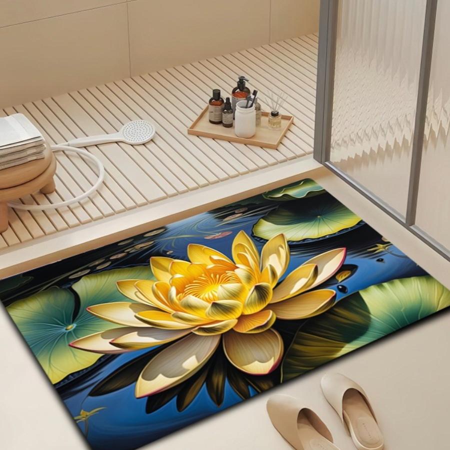 Floral Design Bath Mat Kalsten