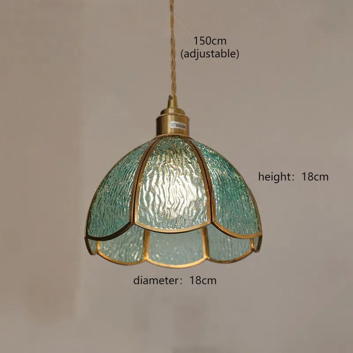 Adjustable Vintage Glass Pendant Light