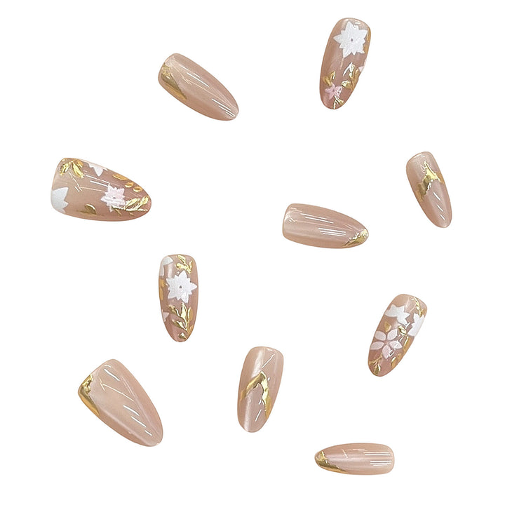 Floral Embellished Press-On Nail Design Kalsten