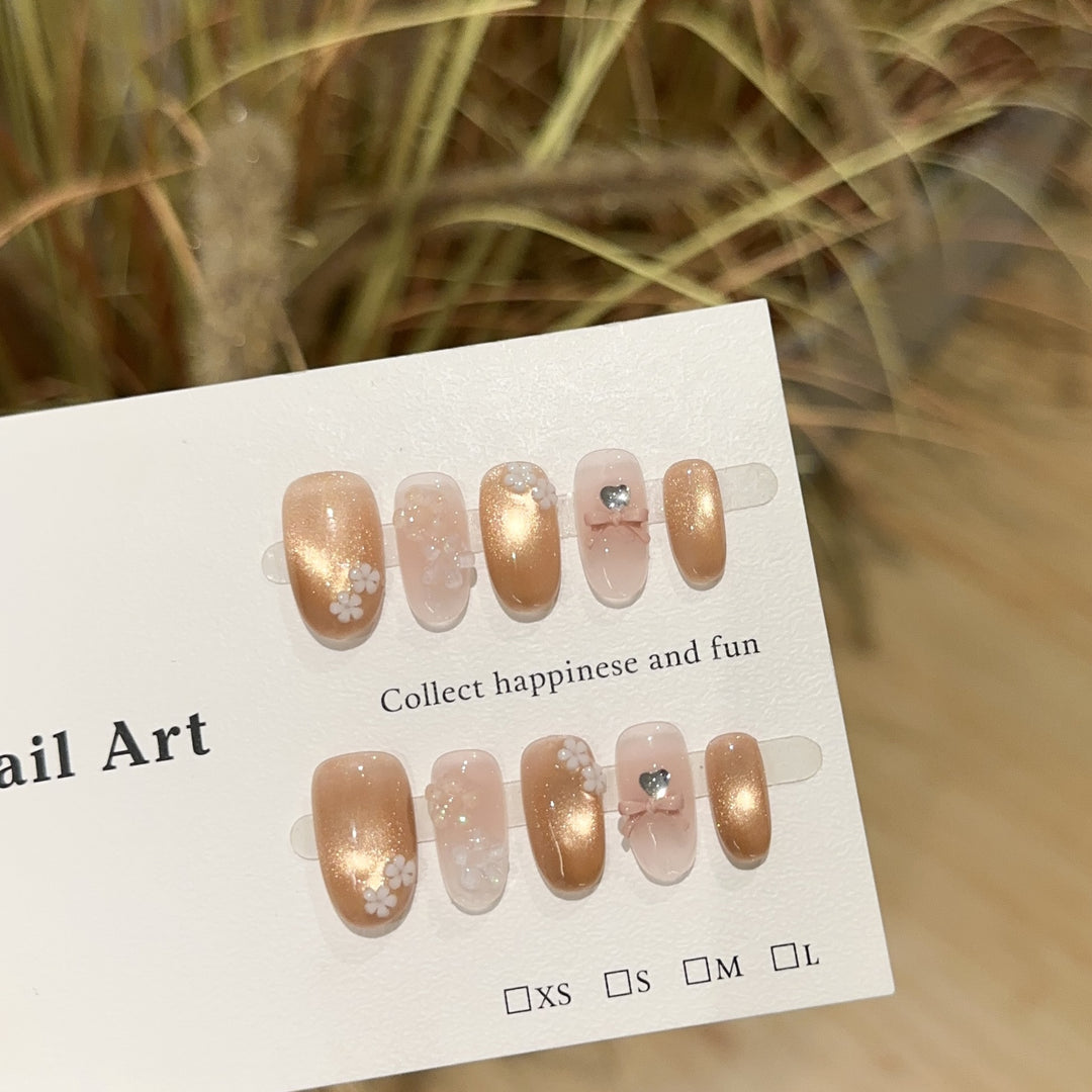Artistic Floral Press-On Nail Art Set