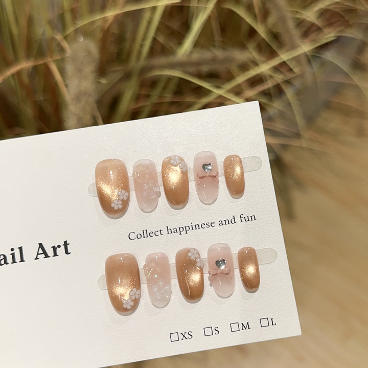Artistic Floral Press-On Nail Art Set