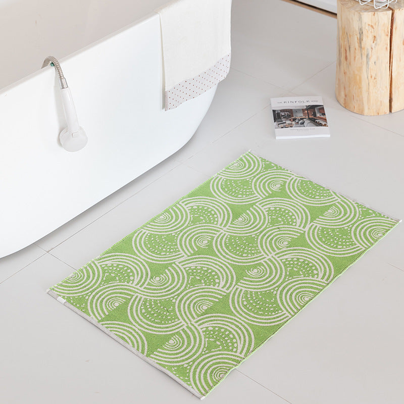 Flat-woven bath mat with abstract geometric pattern Kalsten