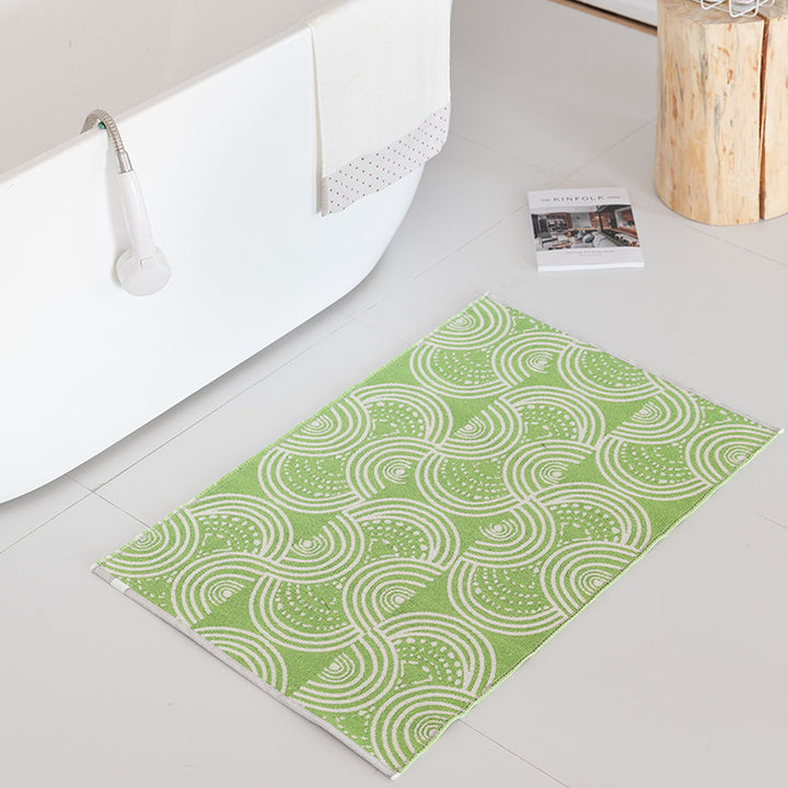 Flat-woven bath mat with abstract geometric pattern Kalsten