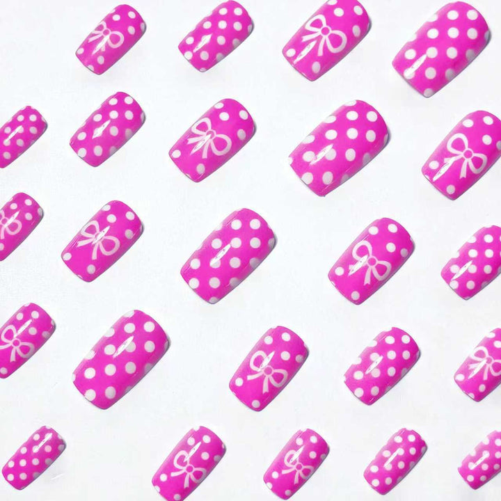 Stylish Polka Dot and Bow Nail Art Kalsten