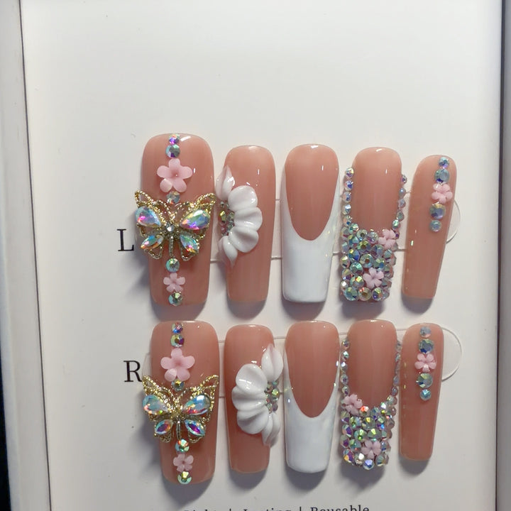 Exquisite 3D Floral Nail Art Tips