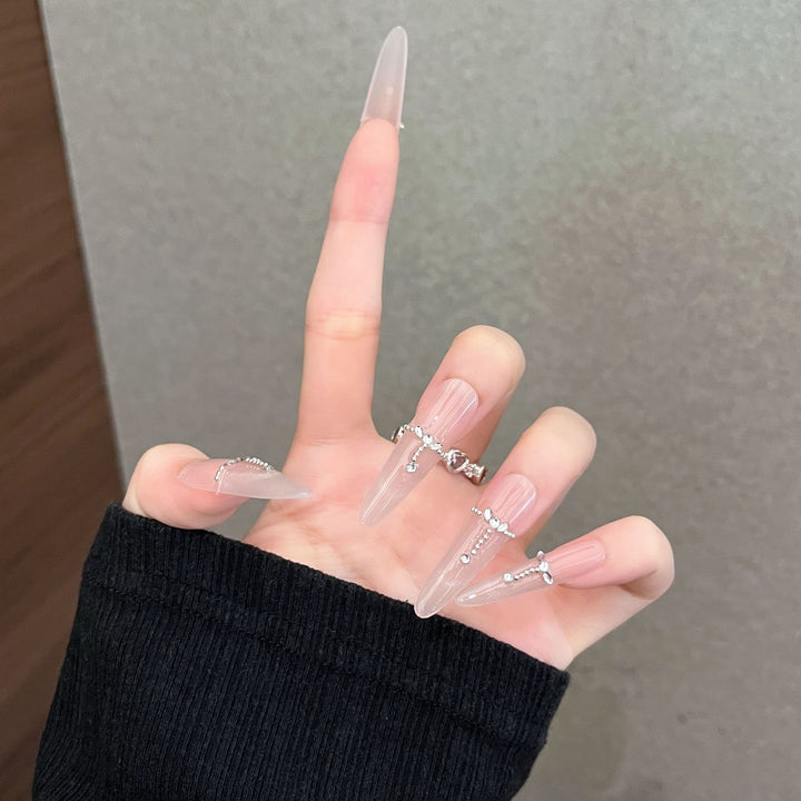 Elegant Rhinestone-Accented Press-On Nails Kalsten