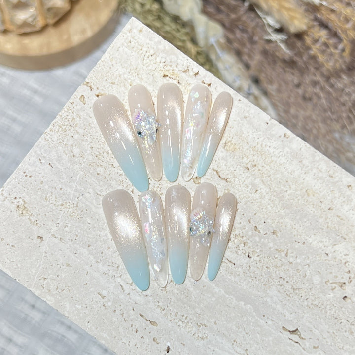 Elegant Stiletto Press-On Nail Set with Glitter Finish Kalsten