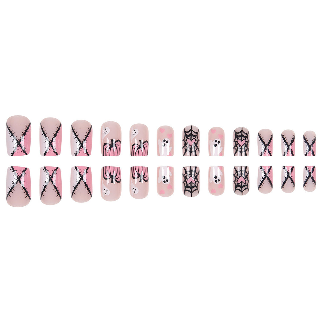 Haunted Ghost-Theme Press-On Nail Art Kalsten