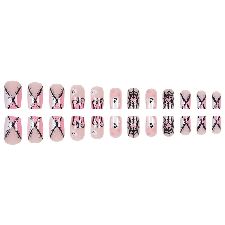 Haunted Ghost-Theme Press-On Nail Art Kalsten