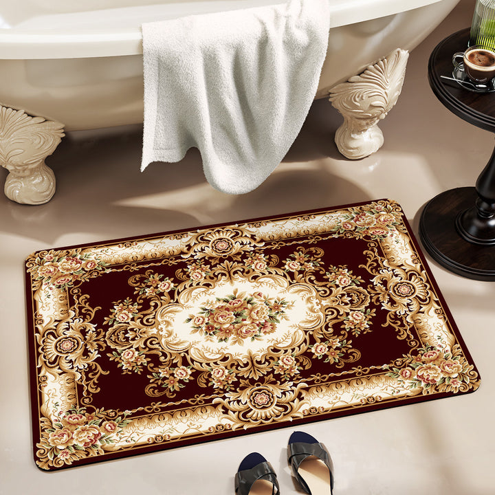 Elegant Floral Bathroom Area Mat Kalsten