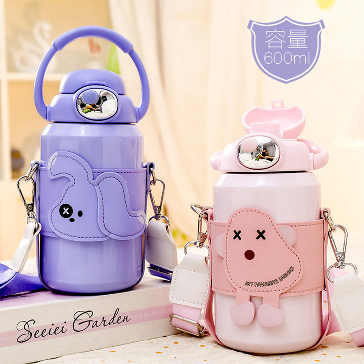 Women's insulated drinking bottle with practical carrying strap and cute Kalsten  design