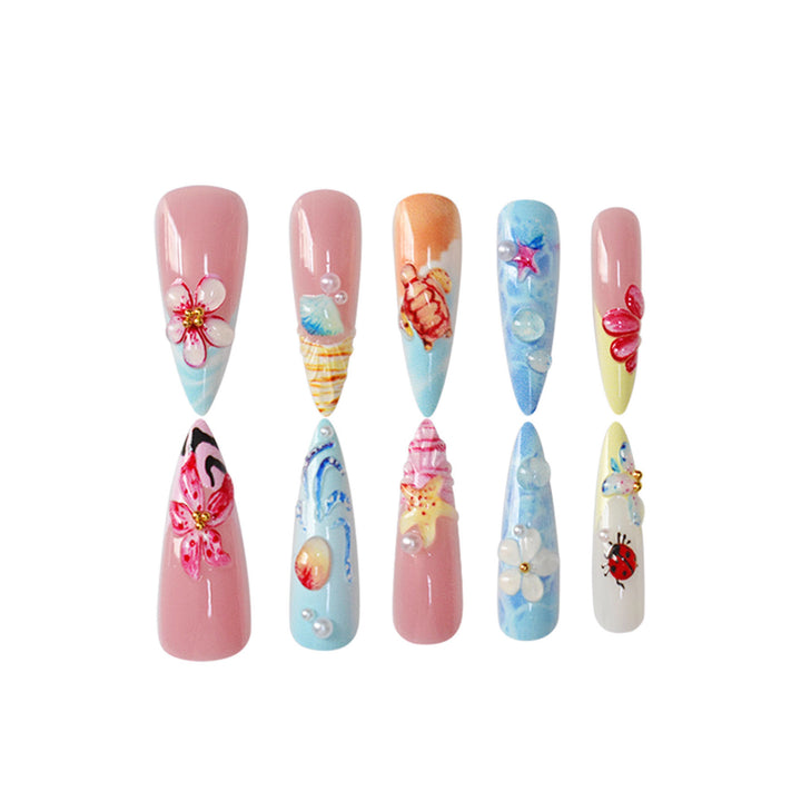 Artistic Sea-Themed Nail Art Kalsten