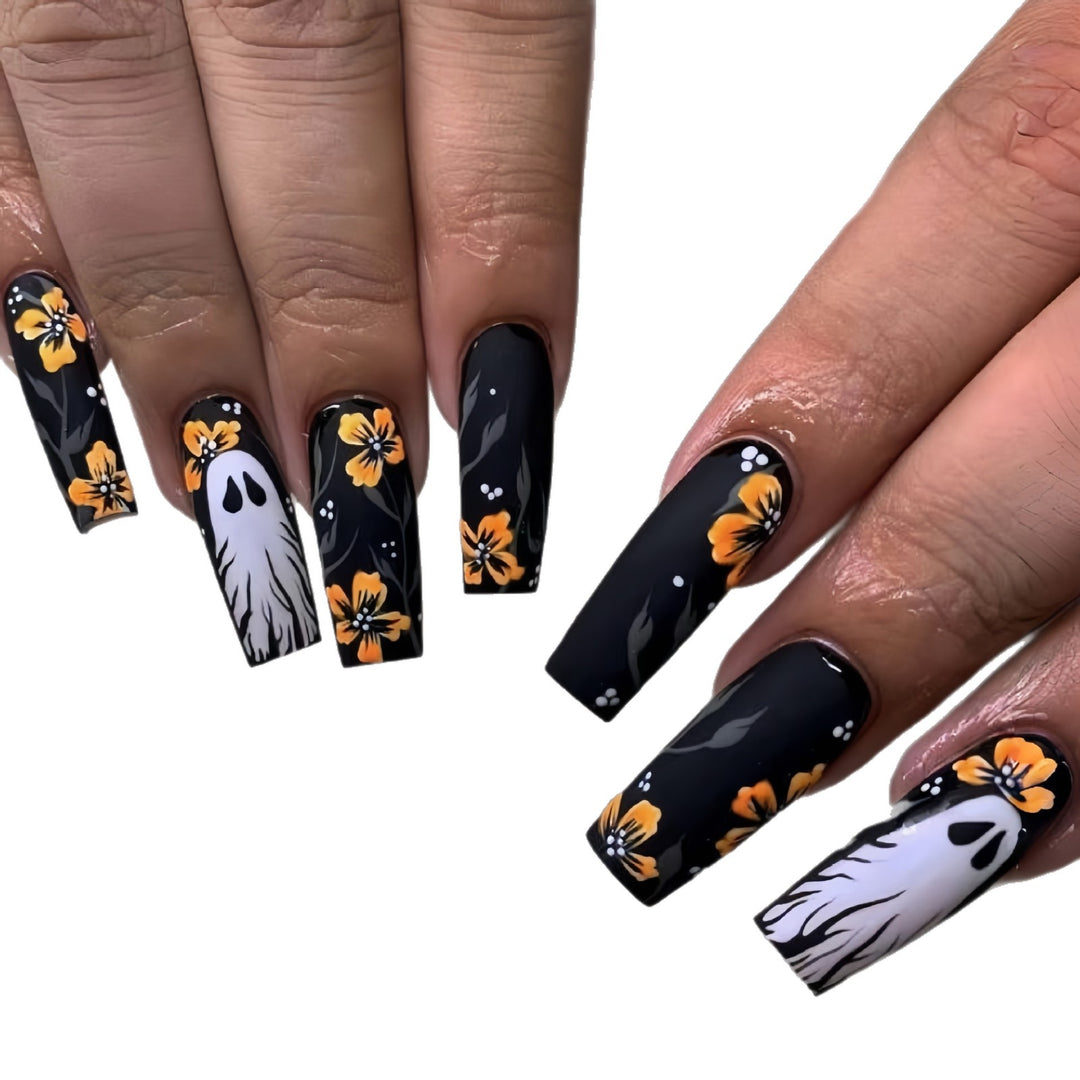 Artistic Halloween Themed Acrylic Nail Art Enhancements Kalsten
