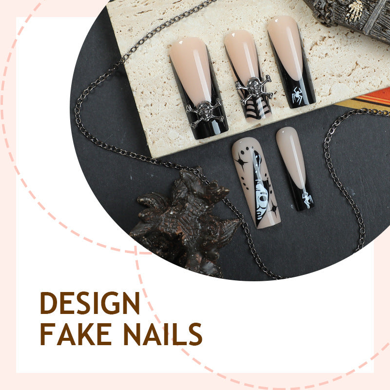 Artificial nail set with creative spider and creepy elements Kalsten