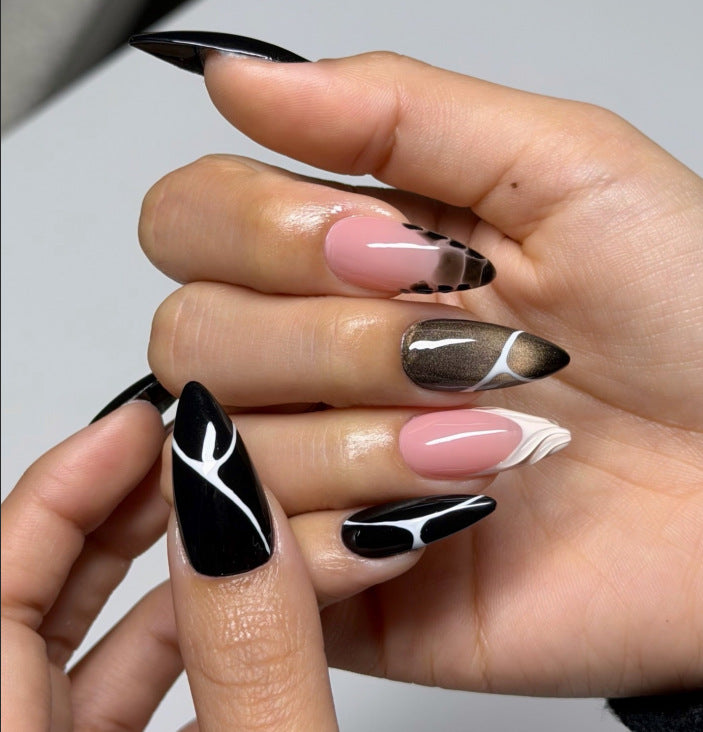 Artistic Almond-Shaped Nail Art Kalsten
