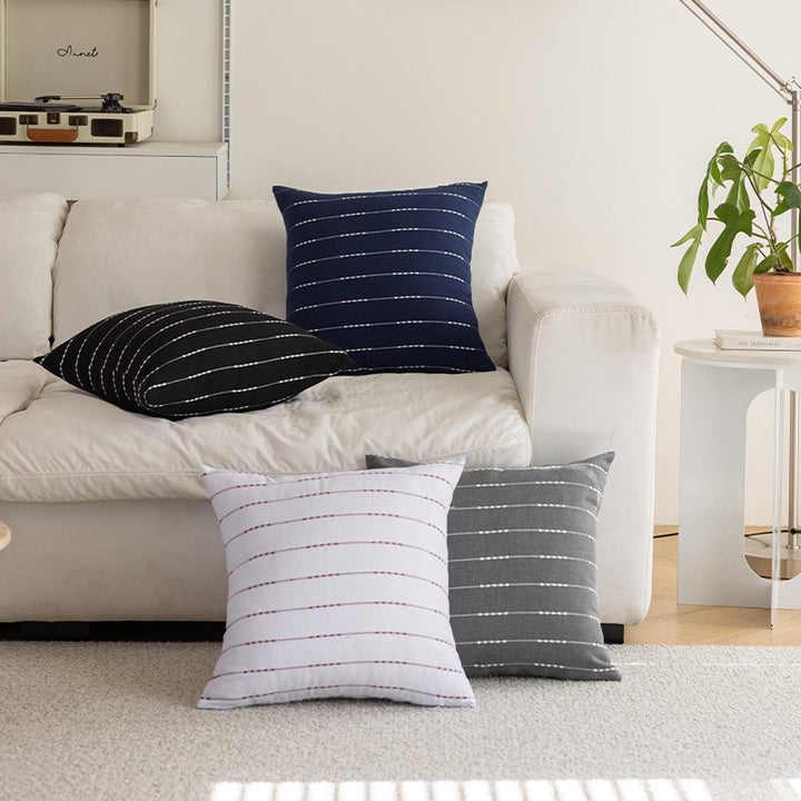 Structured Striped Velvet Cushion