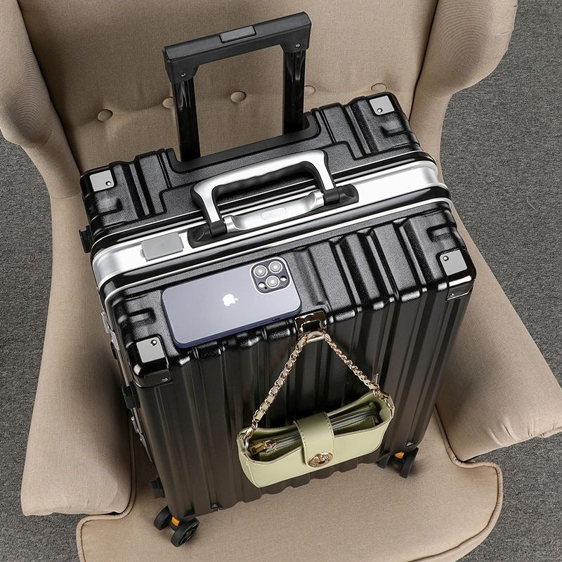 Hard-shell suitcase with double safety lock and sturdy rolling system Kalsten