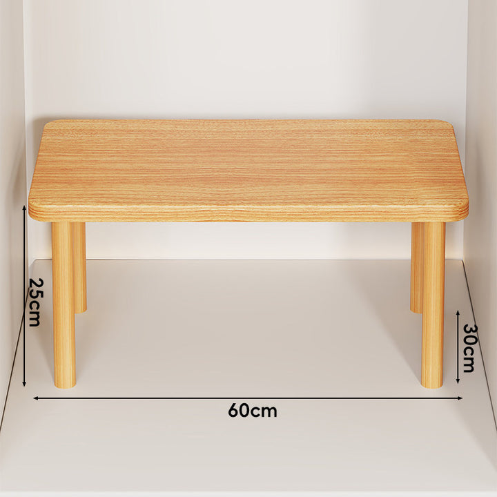 Height-Adjustable Rectangular Wooden Riser Table with Detachable Round Legs