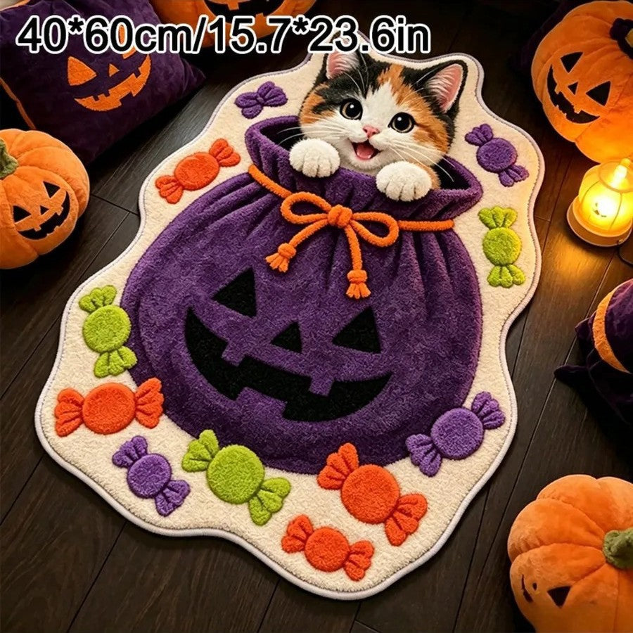 Cute Cat-Themed Plush Bath Mat