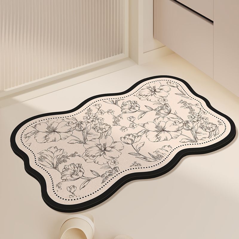 Elegant Floral Print Kitchen Mat
