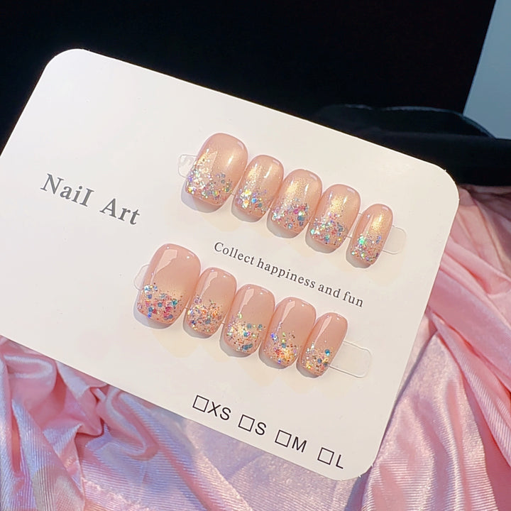 Artistic Glittered Press-On Nail Set Kalsten