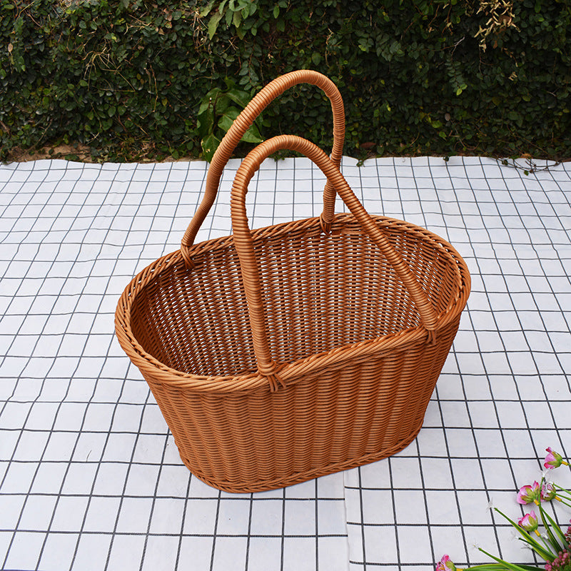 Stylish Handwoven Storage Basket with Twin Handles Kalsten