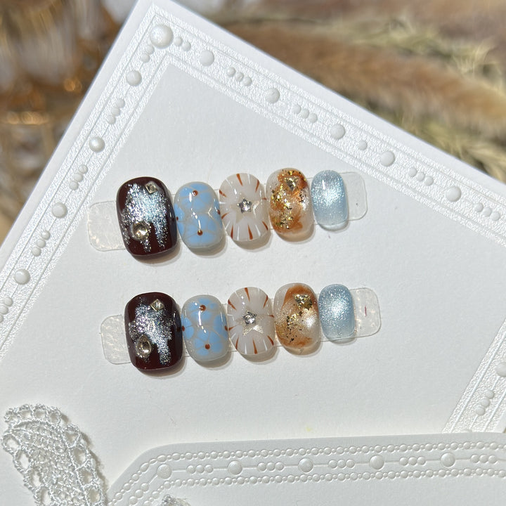 Stylish Glitter Press-On Nail Set Kalsten