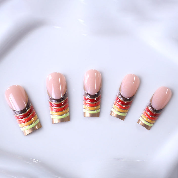 Artistic French Tip Nail Set Kalsten