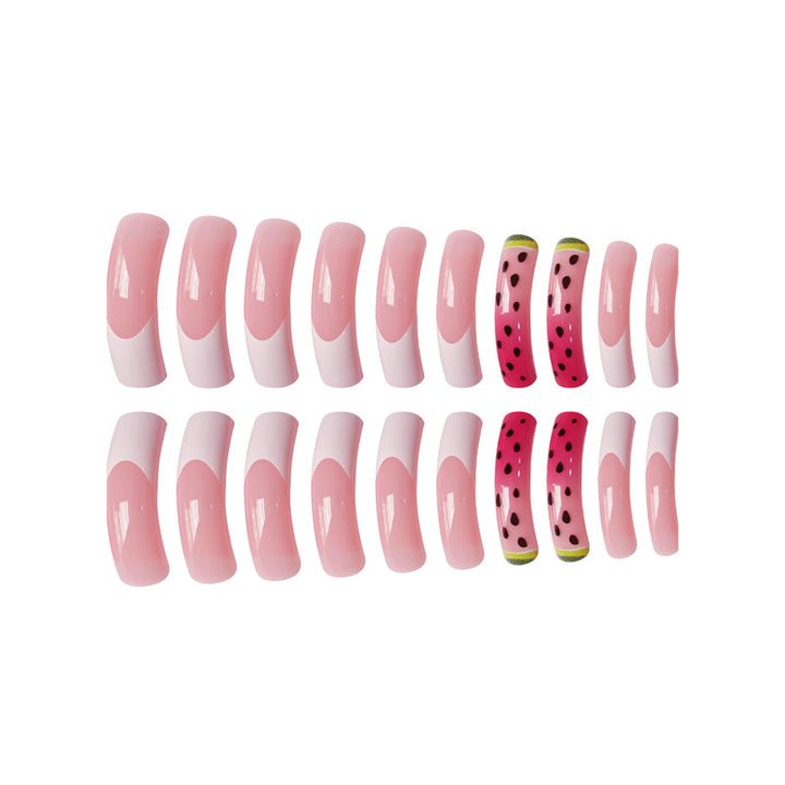 Playful Watermelon Themed Press-On Nail Art Kalsten