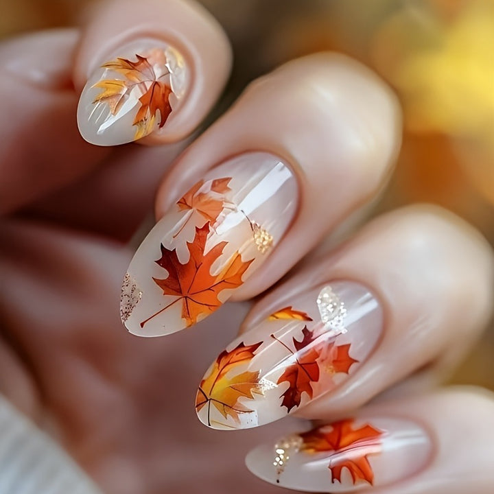 Artificial nails with autumn leaf design Kalsten