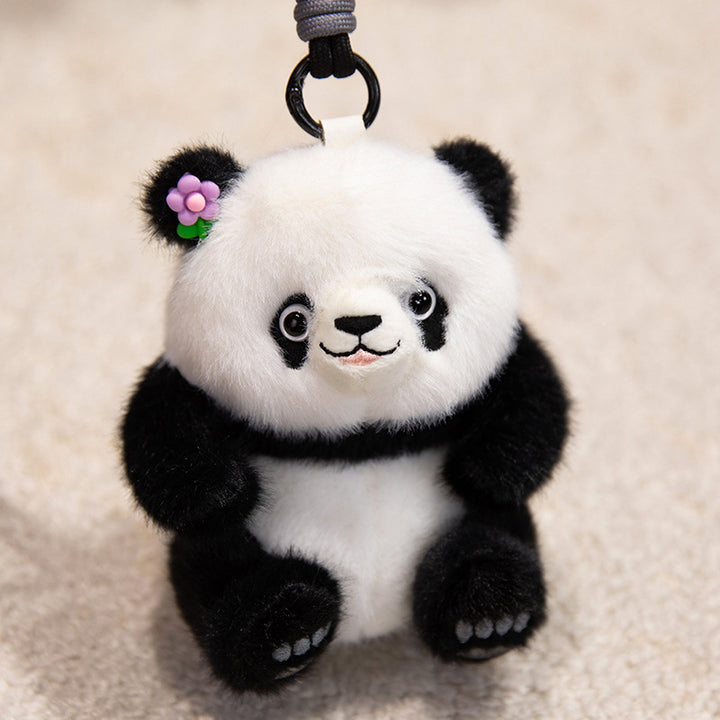 Plush Penguin Decorative Bag Charm with Crochet Bib and Spring-Loop Clip Kalsten