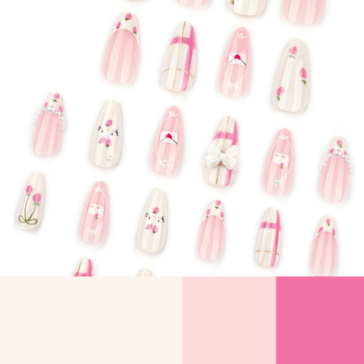 Artful stiletto nails with playful designs and a light 3D effect Kalsten