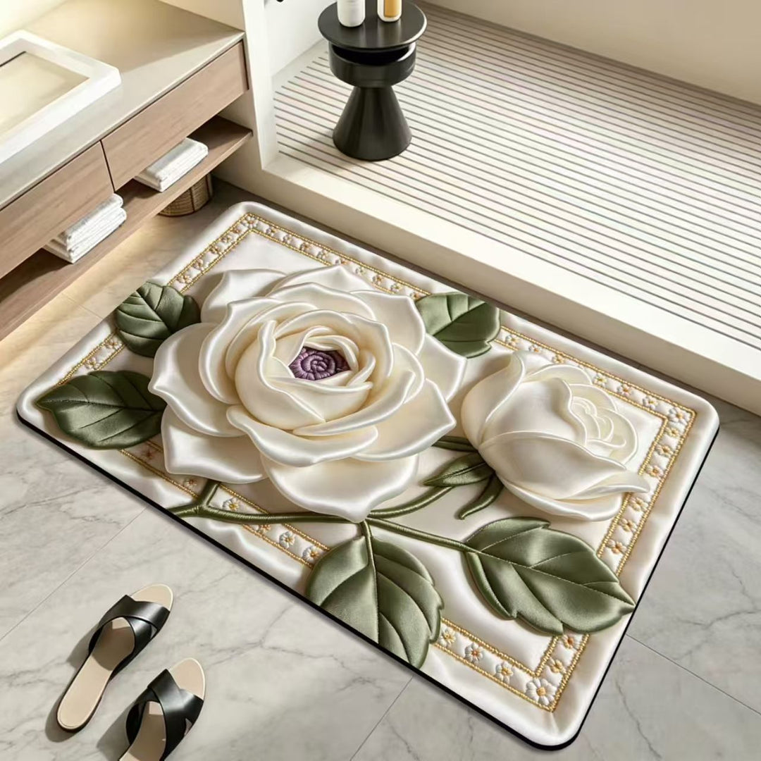 Floral Design Bath Mat