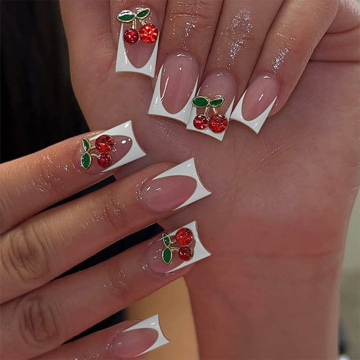 Artificial nail set with cheerful cherry motifs Kalsten