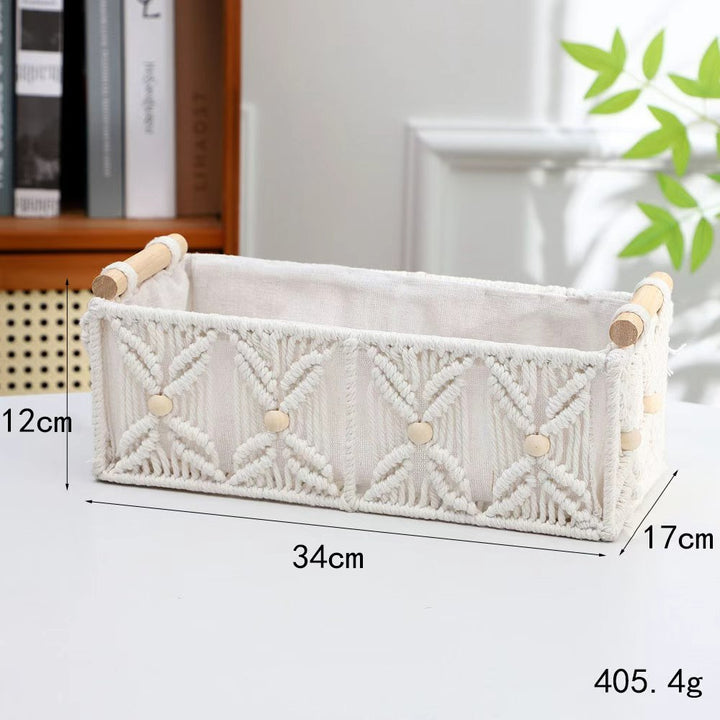 Decorative Macrame Storage Basket Kalsten