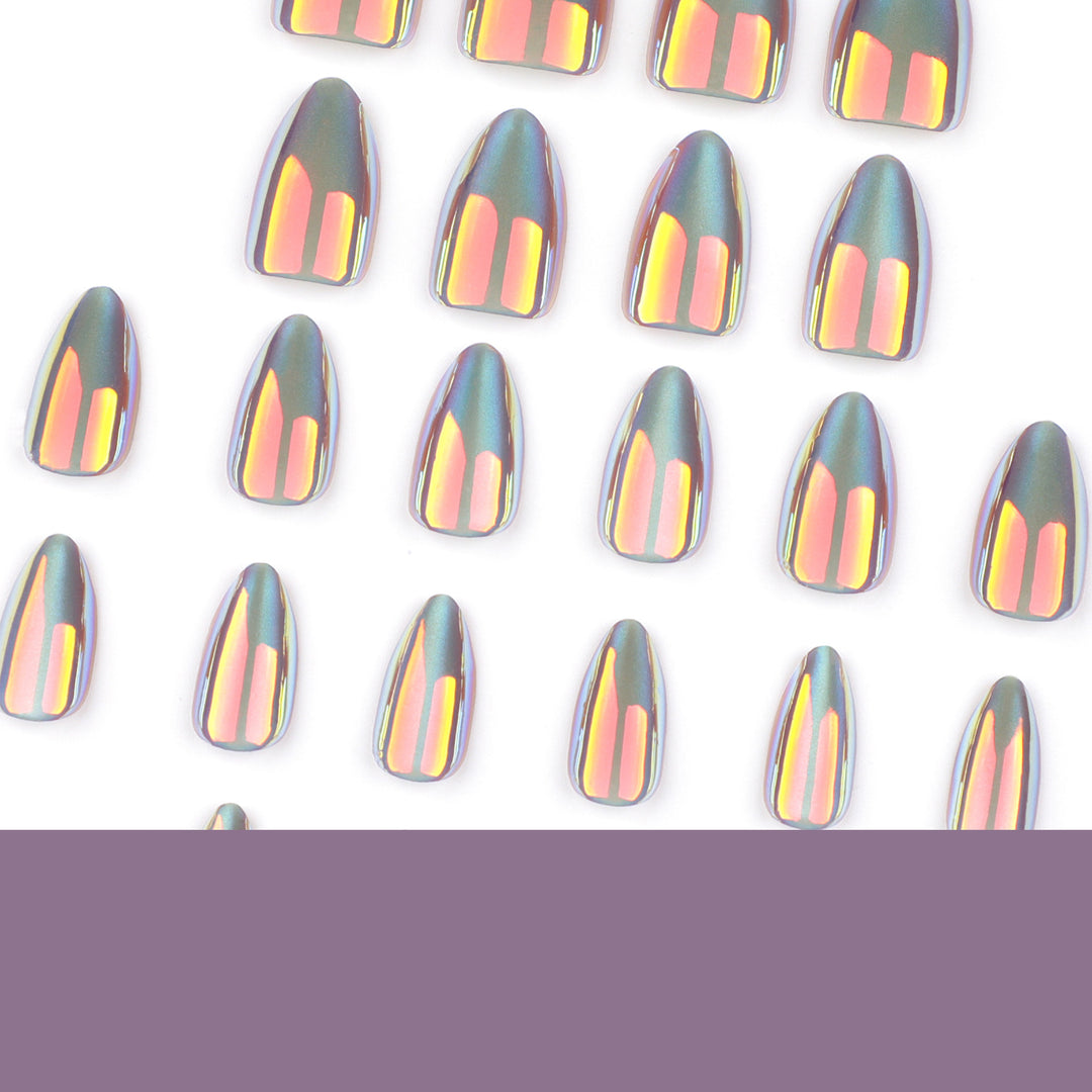 Shiny stiletto nails with exciting design Kalsten