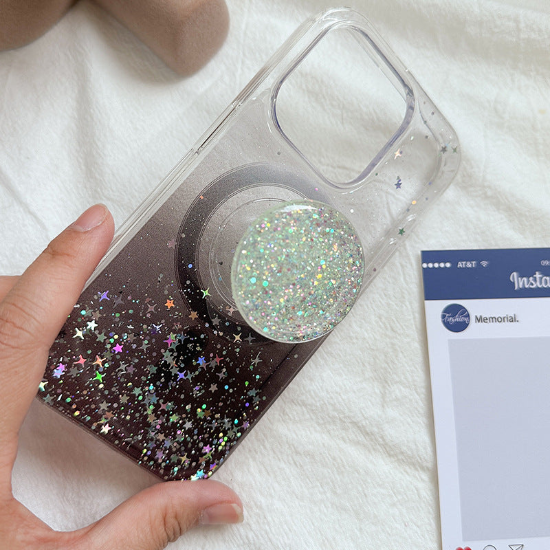 Sparkly Resin Phone Holder And Stand With Full Rotation Base