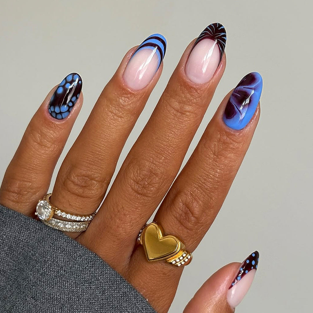 Artificial nails with modern geometric design Kalsten