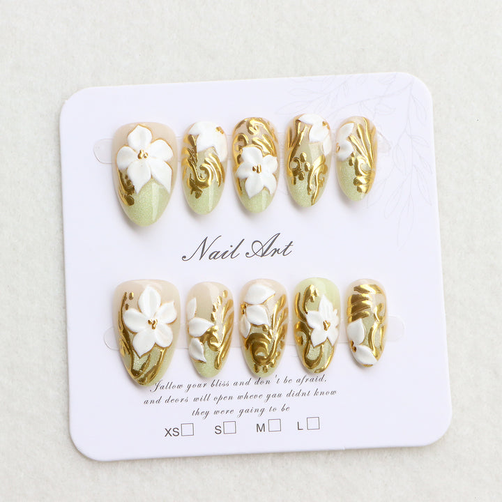 Decorative Floral Press-On Nail Set Kalsten 1788497824