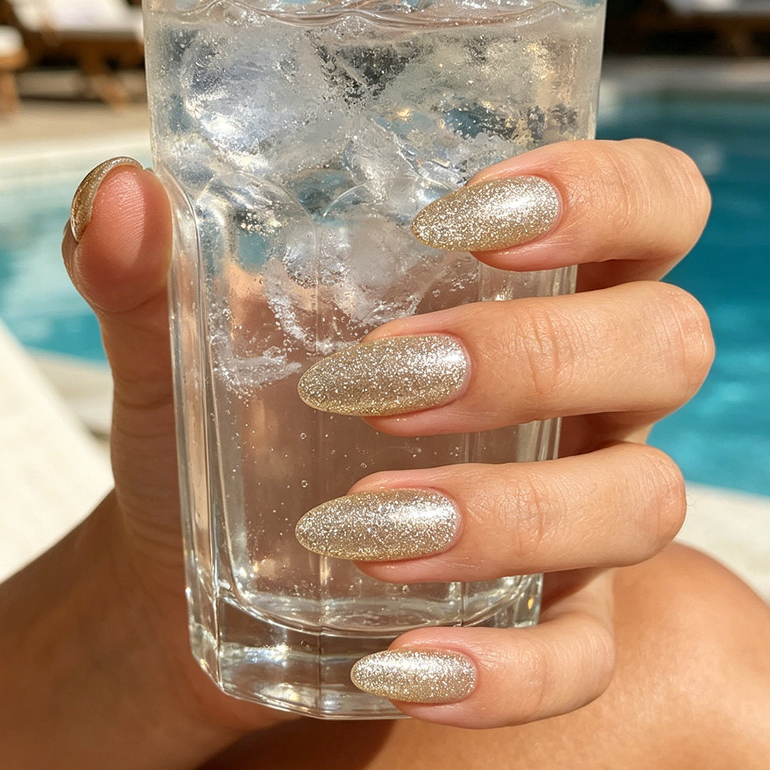 Elegant Glittered Stiletto Press-On Nails Kalsten
