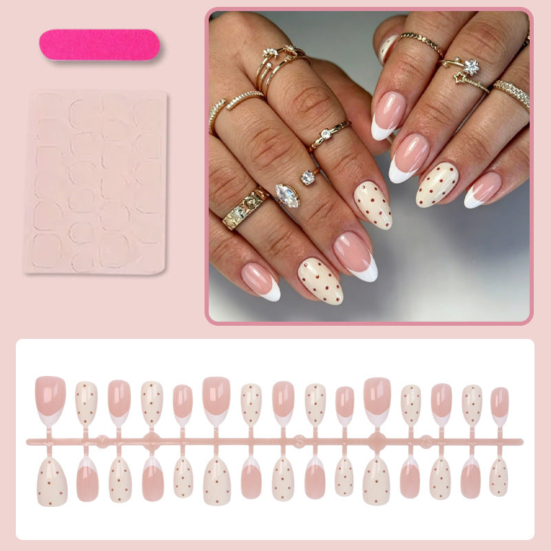 Artificial nails with elegant dots and glamorous accents Kalsten