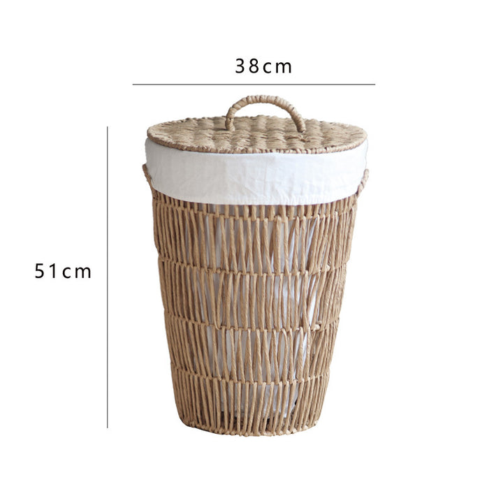 Rustic laundry basket with lid Kalsten