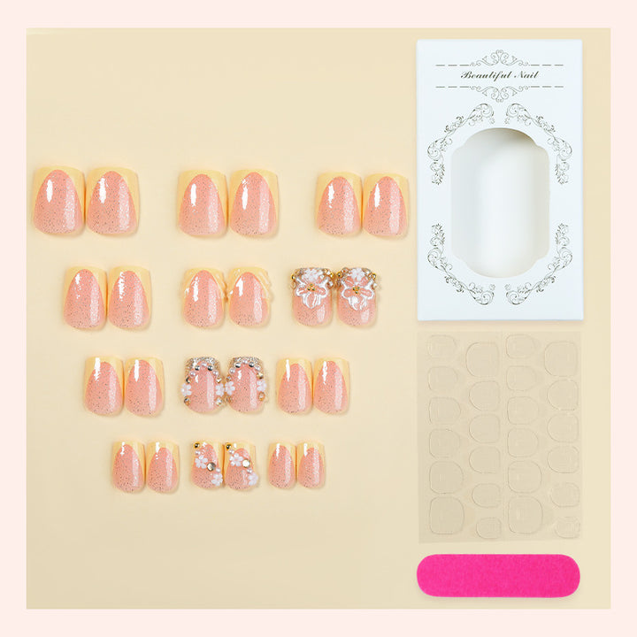 Elegant Floral Press-On Nail Art Set Kalsten