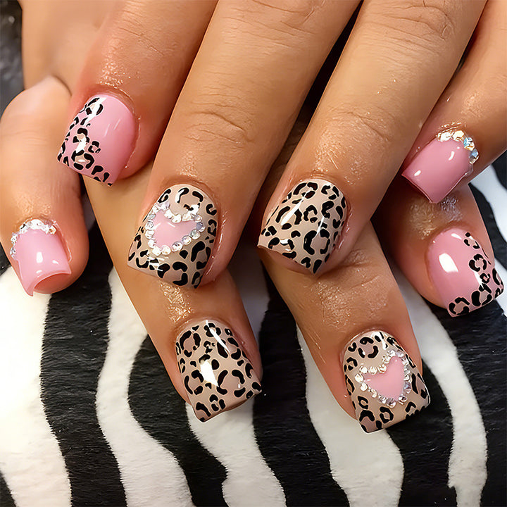 Elegant leopard print artificial nails Kalsten