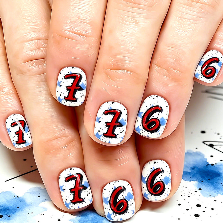 Artistic Numbered Press-On Nail Set Kalsten
